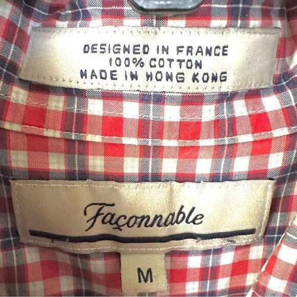 Faconnable red check short sleeved button down shirt - Picture 5 of 9